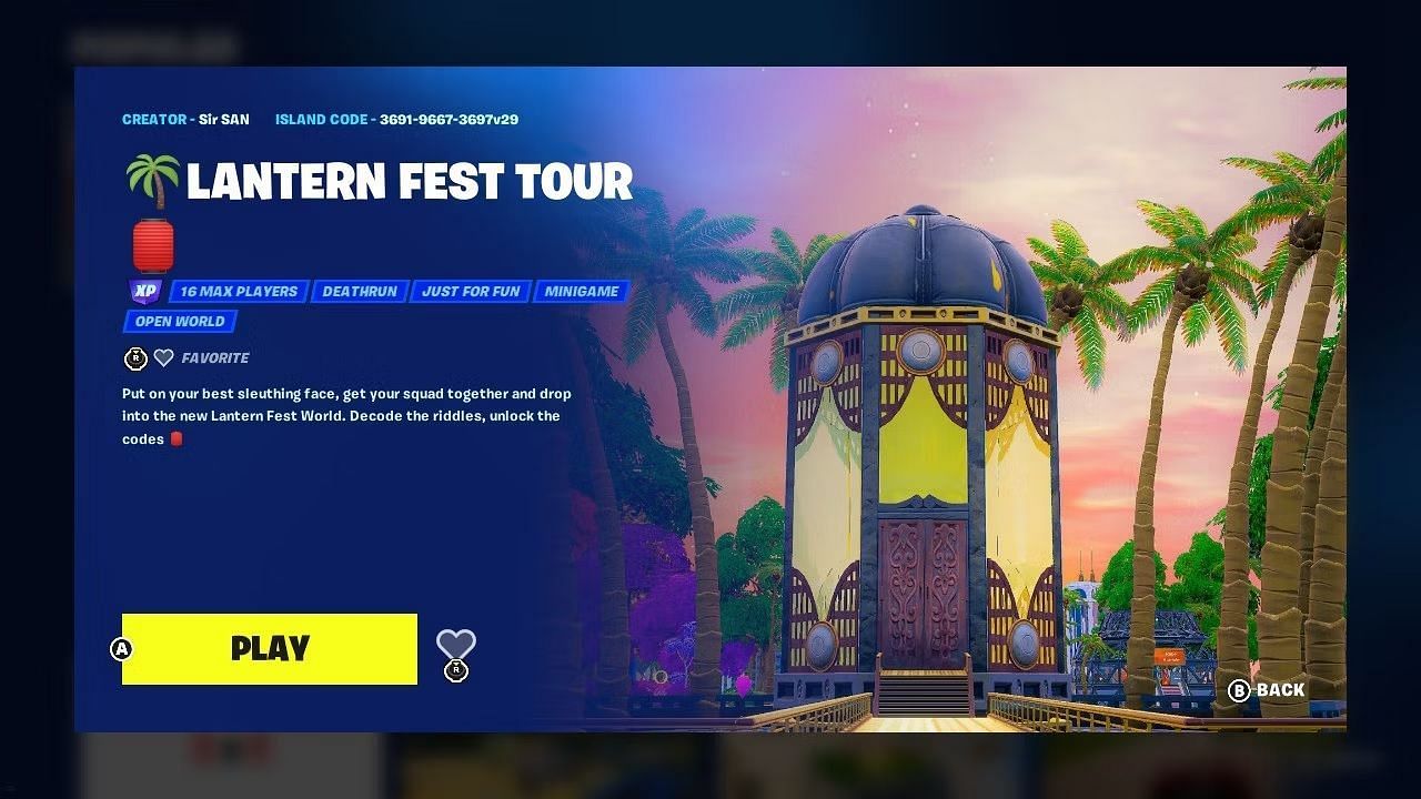 You can solve a Lantern Puzzle on the custom map (Image via Epic Games)